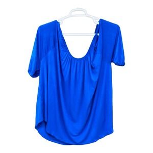 Lane Bryant Blue Lace‎ Women's Cold Shoulder Blouse Shirt Top Size 26/28